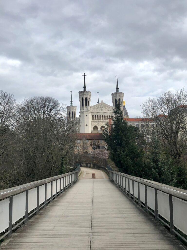 Fourviere seen from the 4 winds footbridge