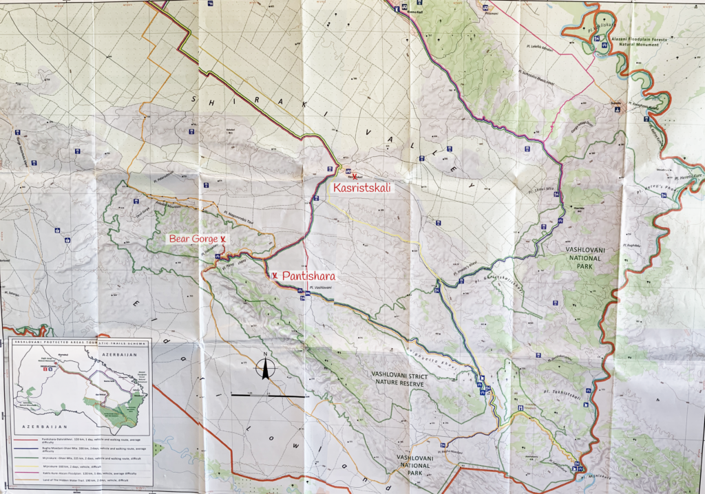 Plan du parc national de Vashlovani